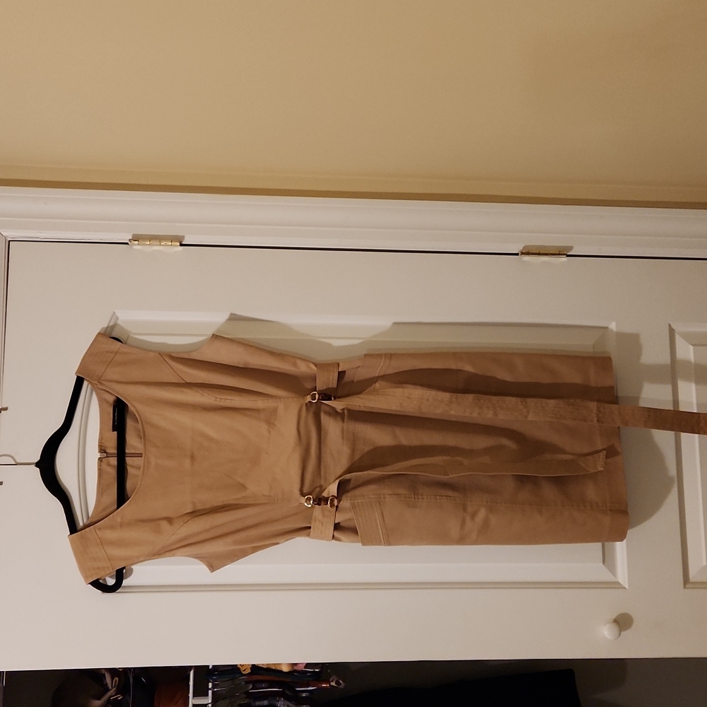Size medium, Ellen Tracy, khaki, sleeveless dress